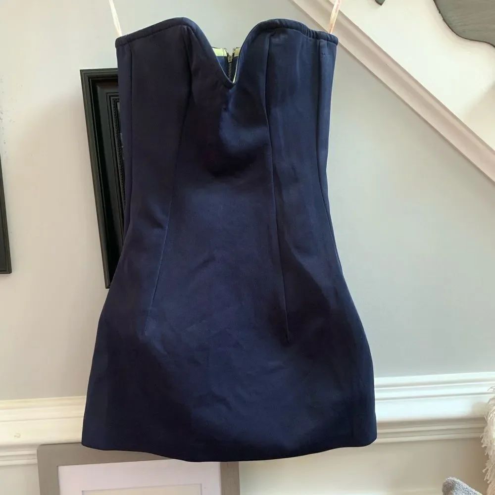 Tommy Girl Navy Strapless Bell Dress Holiday M NWT